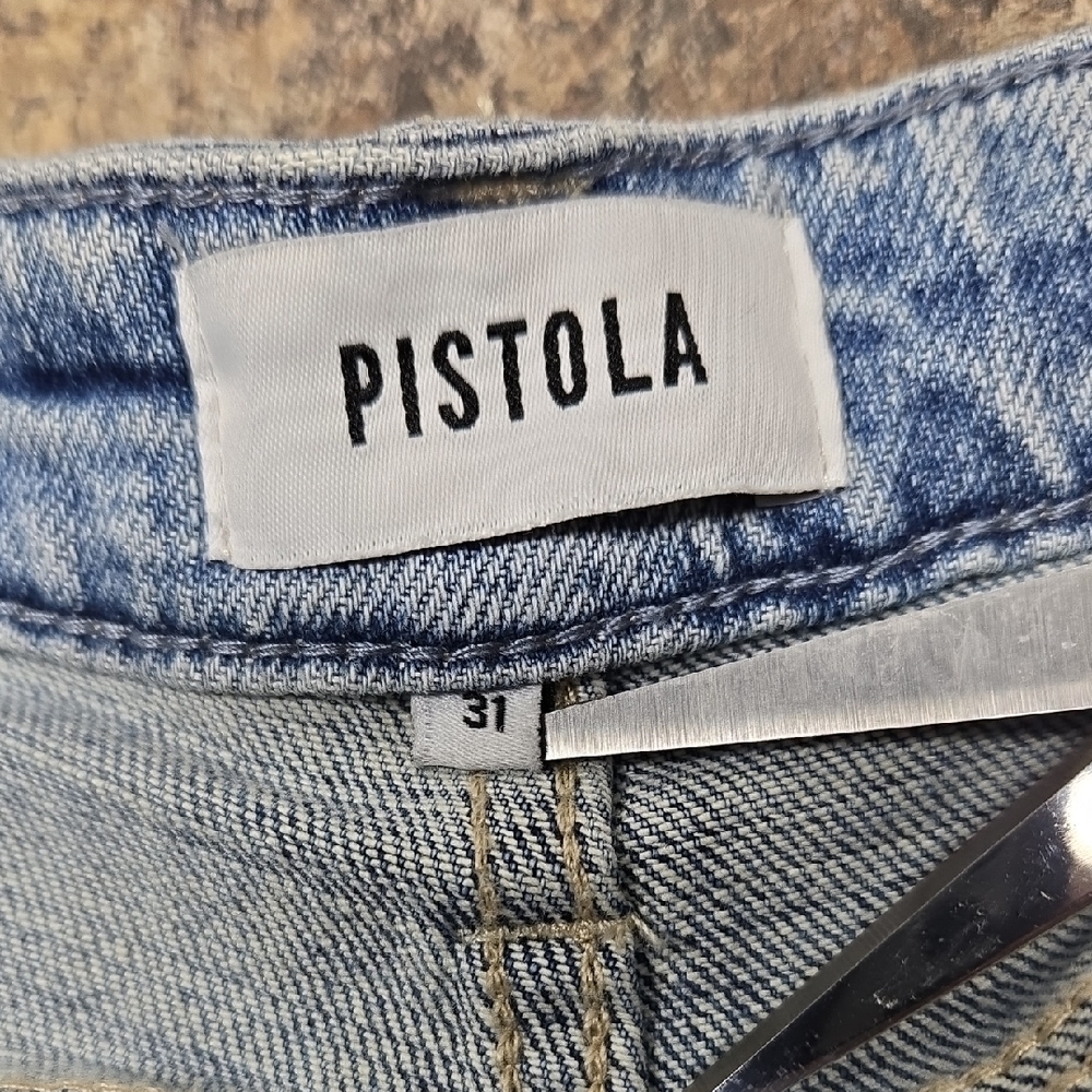 🏠 Pistola Cassie Super High Rise Blue Denim Jeans Size 31 - Picture 3 of 11
